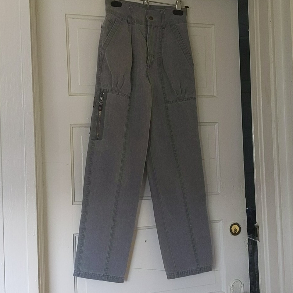 Grey high waisted cargo pants